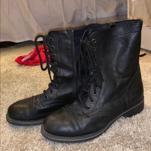 Black combat boots